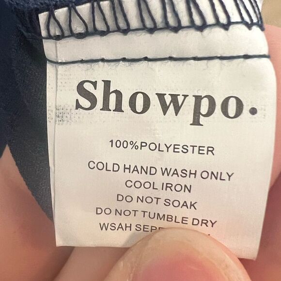 Showpo Meijel Plunge Neck Cross Back Maxi Dress In Navy Lace - Picture 14 of 15